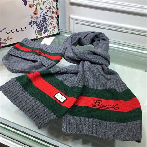 gucci beanie and scarf set replica|how to authenticate gucci scarf.